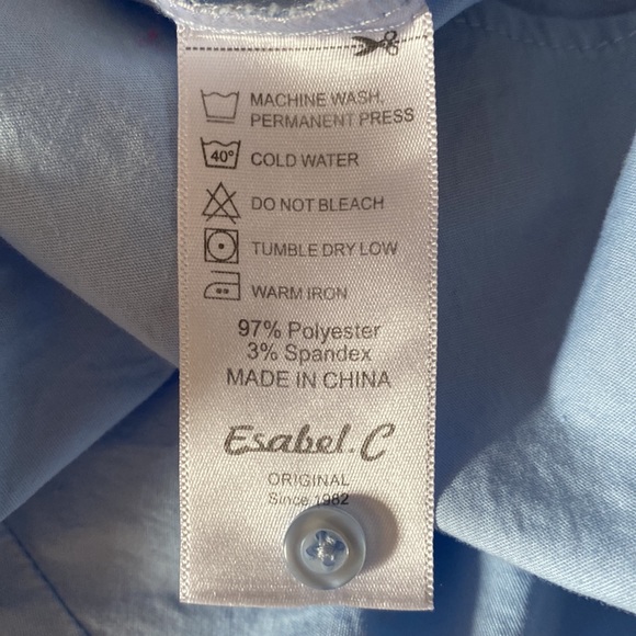 Esabel.C Women’s Button Down Blouse Long sleeve Cotton Stretch Size M - Picture 8 of 10